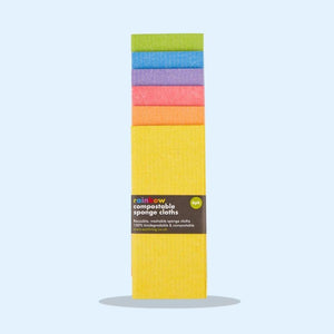 Image of Ecoliving Compostable Rainbow Sponge Cleaning Cloths