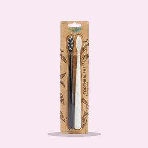 Image of NFco Twin Pack Bio Toothbrush Pirate Black & Ivory Desert