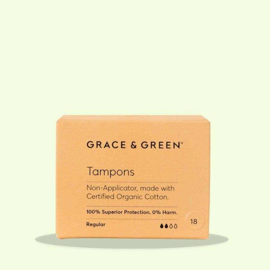 Image of Grace & Green Organic Non-Applicator Tampons Regular