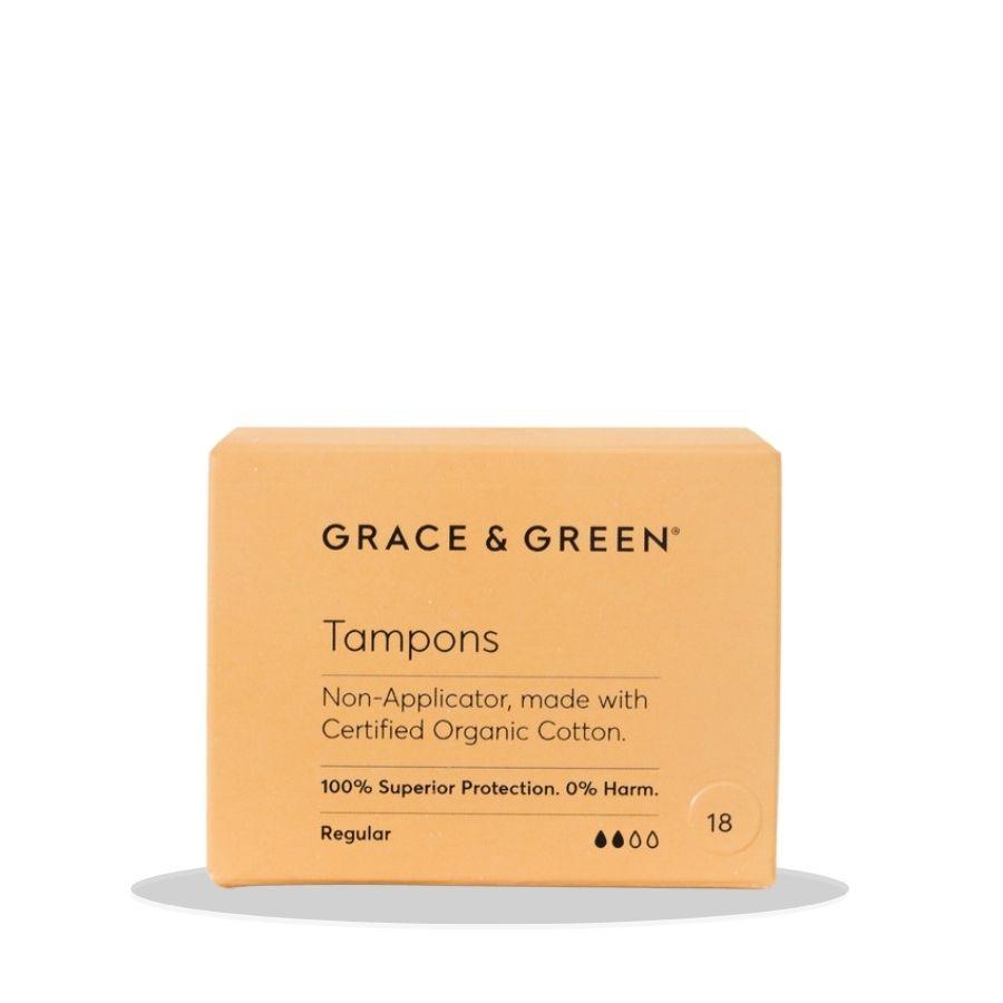 Image of Grace & Green Organic Non-Applicator Tampons Regular