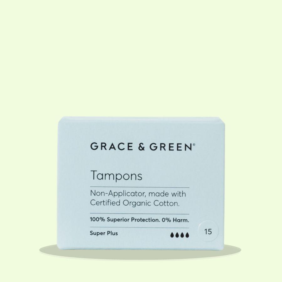 Image of Grace & Green Non-Applicator Tampons Super Plus