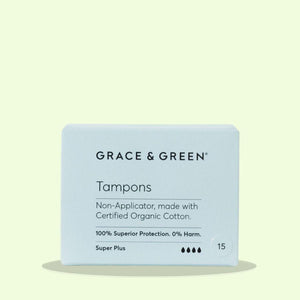 Image of Grace & Green Non-Applicator Tampons Super Plus