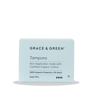 Image of Grace & Green Non-Applicator Tampons Super Plus