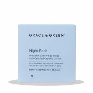 Image of Grace & Green Organic Night Pads with Wings