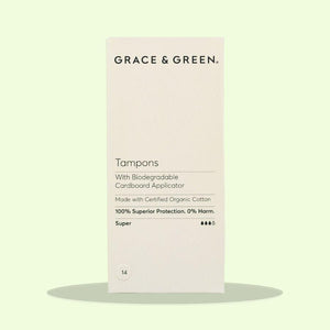 Image of Grace & Green Organic Applicator Tampons with Applicator Super