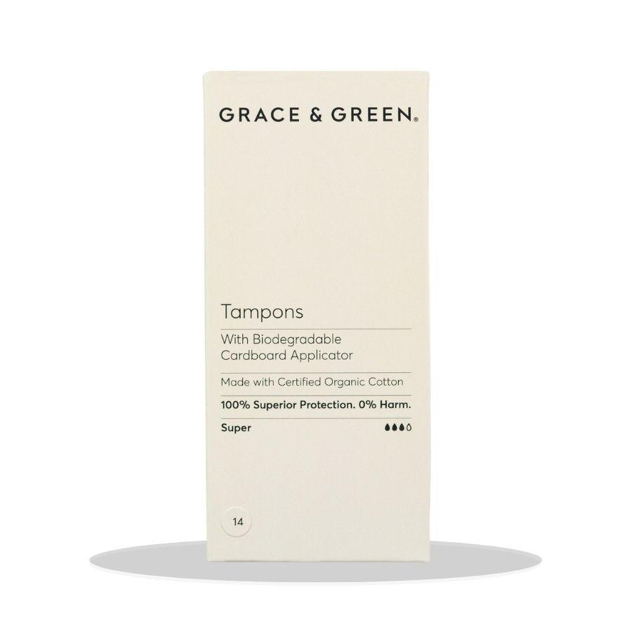 Image of Grace & Green Organic Applicator Tampons with Applicator Super