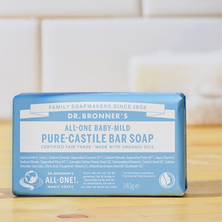 Dr Bronner's Unscented Castille Soap Bar